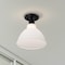 Nuvo Russel - 10 Inch Semi Flush Mount - Matte Black with Satin White Glass 60/8025 - alternate 5